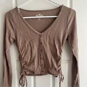 Hollister ruched baby tee long sleeve